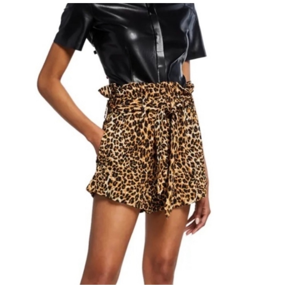 Nanushka Leopard Print Shorts XS